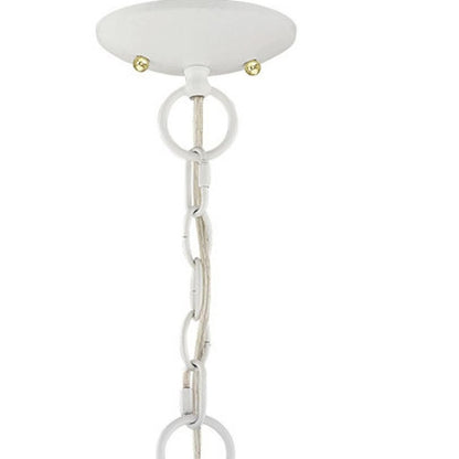 White Three Light Metal Dimmable Chandelier With Shades HomeRoots