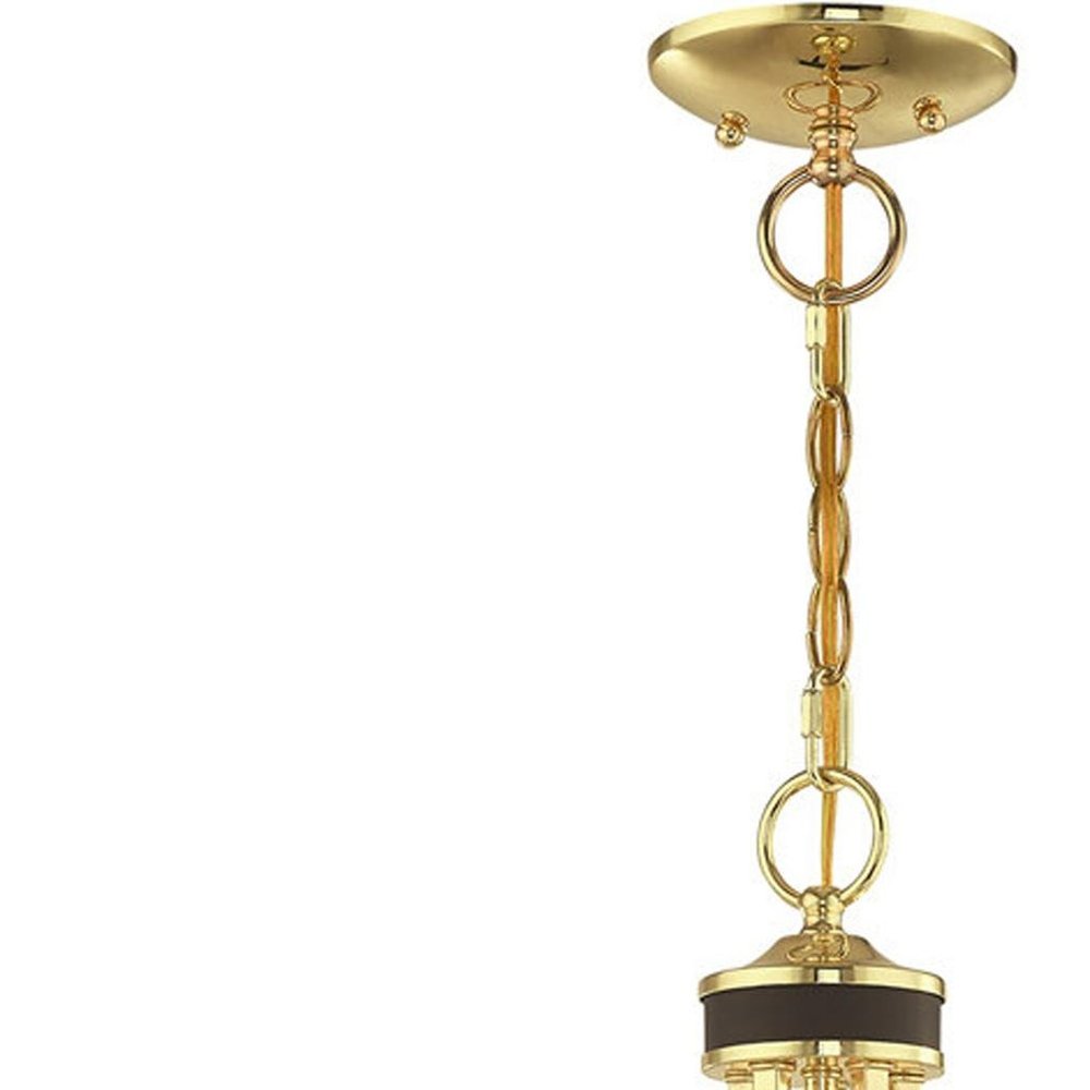 Brass Five Light Metal Dimmable Chandelier With Shades HomeRoots