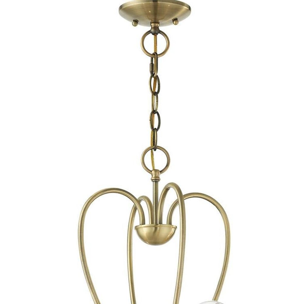 Antiqued Brass Four Light Metal Dimmable Chandelier With Shades HomeRoots