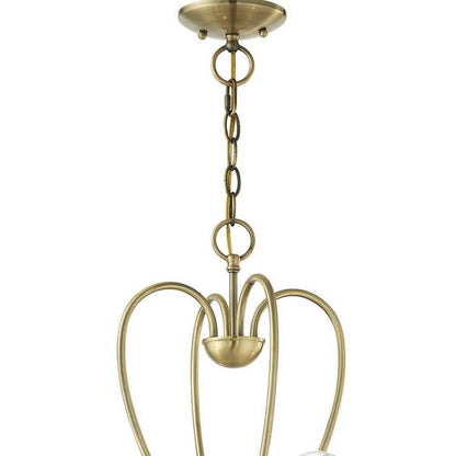 Antiqued Brass Four Light Metal Dimmable Chandelier With Shades HomeRoots