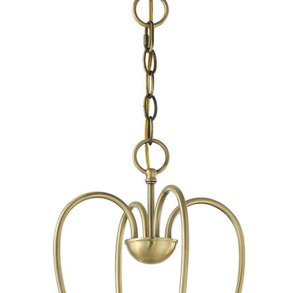 Antiqued Brass Four Light Metal Dimmable Chandelier With Shades HomeRoots