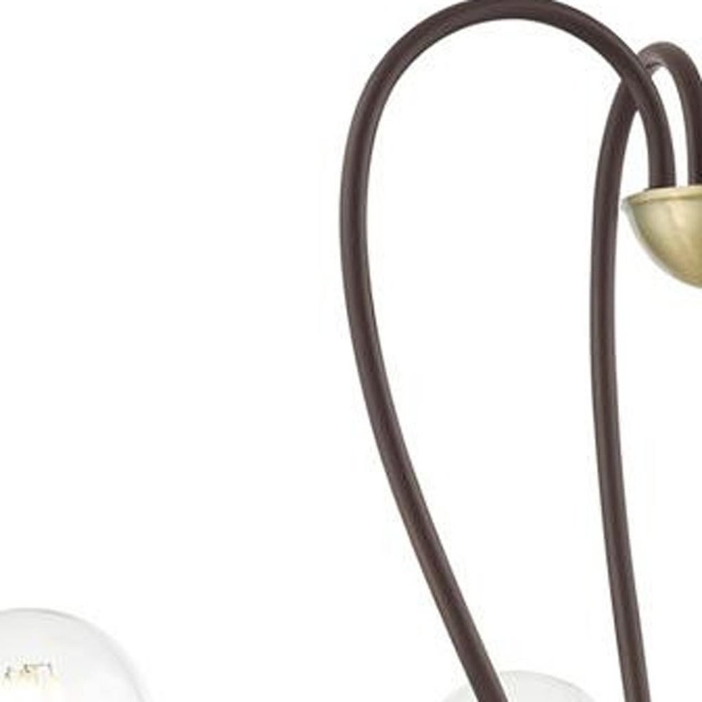 Bronze Four Light Metal Dimmable Chandelier With Shades HomeRoots