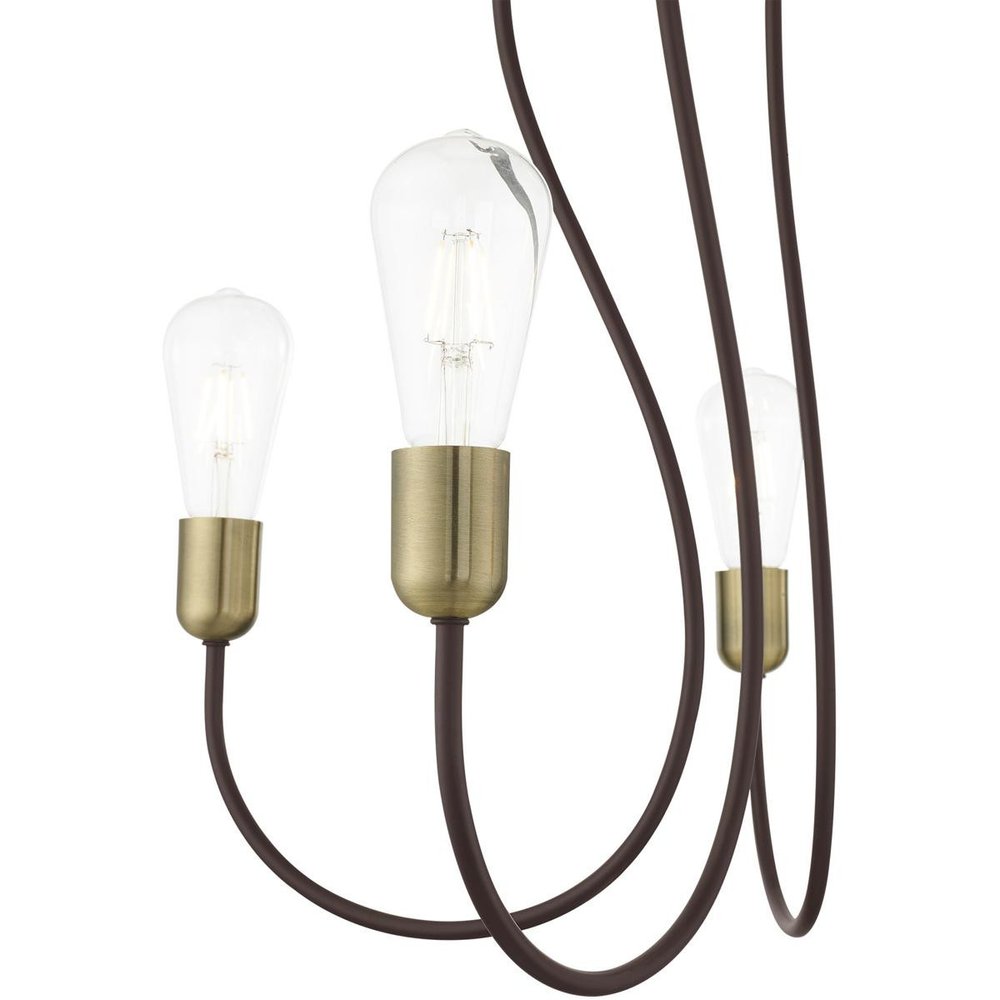 Bronze Five Light Metal Dimmable Chandelier With Shades HomeRoots