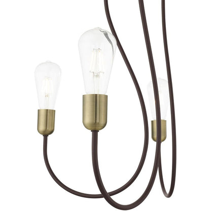 Bronze Five Light Metal Dimmable Chandelier With Shades HomeRoots