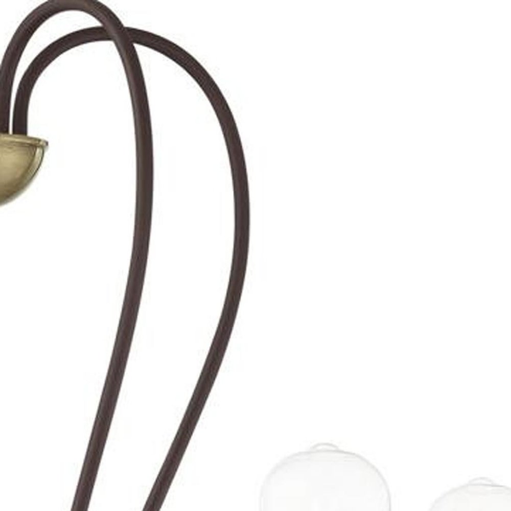 Bronze Five Light Metal Dimmable Chandelier With Shades HomeRoots