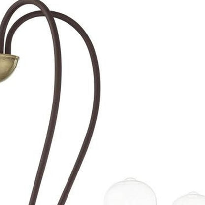 Bronze Five Light Metal Dimmable Chandelier With Shades HomeRoots