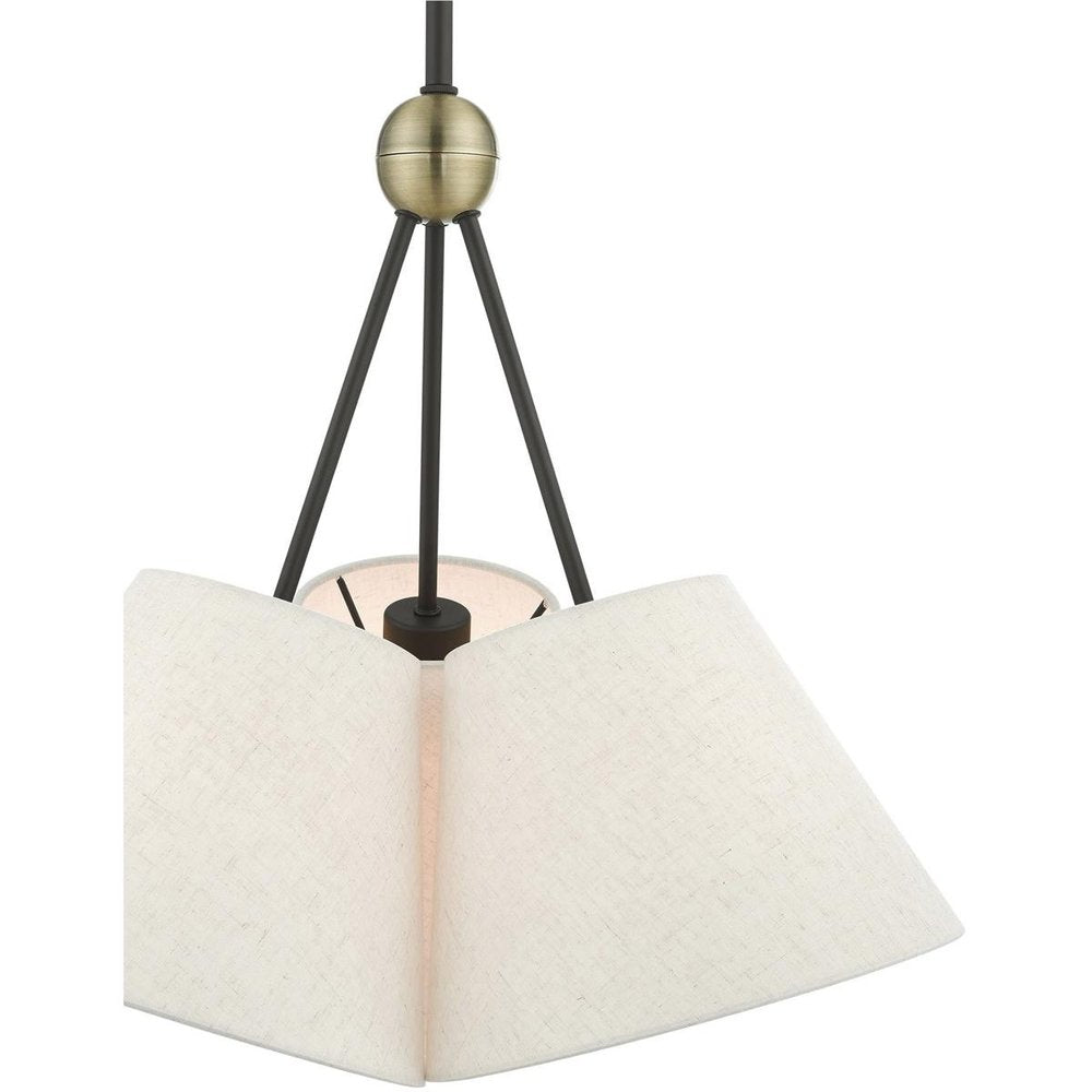 Bronze Three Light Metal Dimmable Chandelier With Shades HomeRoots