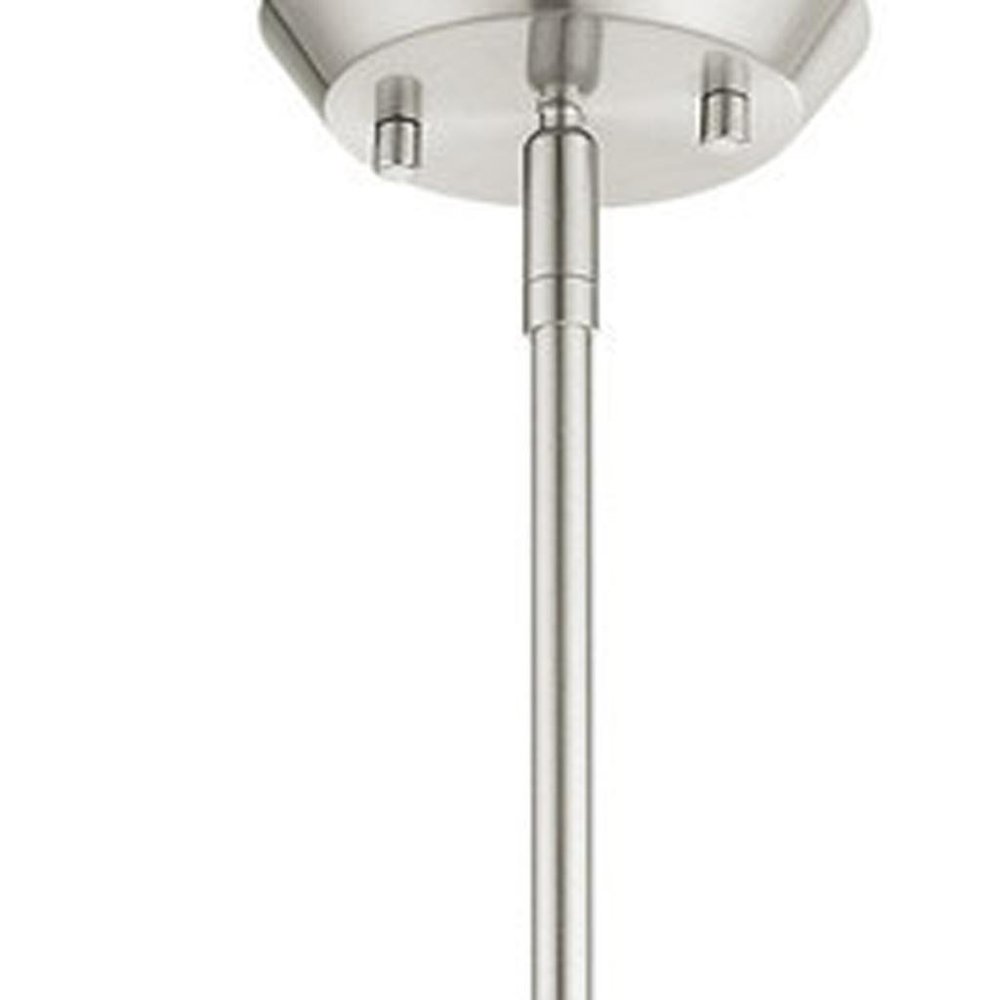 Nickel Three Light Metal Dimmable Chandelier With Shades HomeRoots