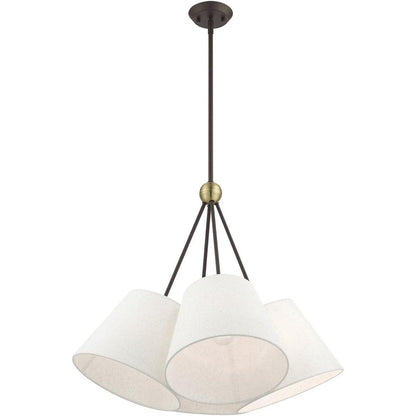 Bronze Four Light Metal Dimmable Chandelier With Shades HomeRoots