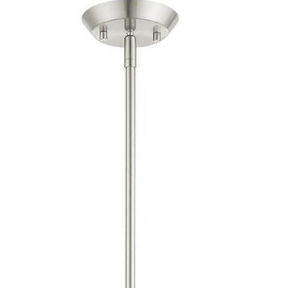 Nickel Four Light Metal Dimmable Chandelier With Shades HomeRoots