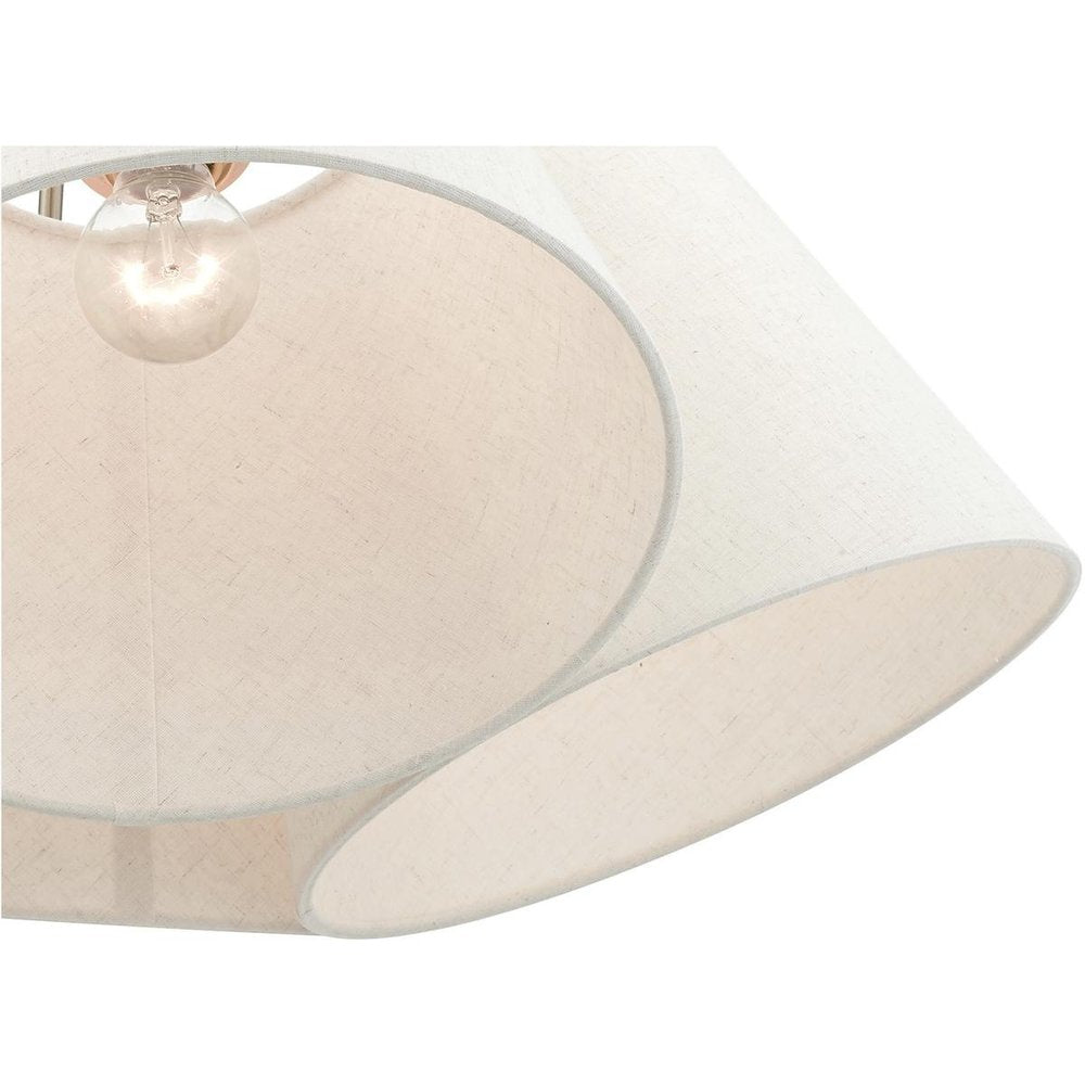 Nickel Four Light Metal Dimmable Chandelier With Shades HomeRoots