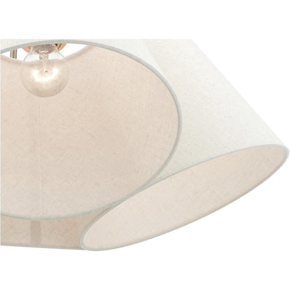 Nickel Four Light Metal Dimmable Chandelier With Shades HomeRoots