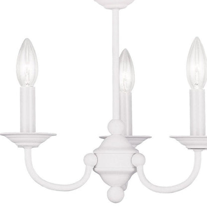 White Three Light Metal Dimmable Chandelier With Shades HomeRoots