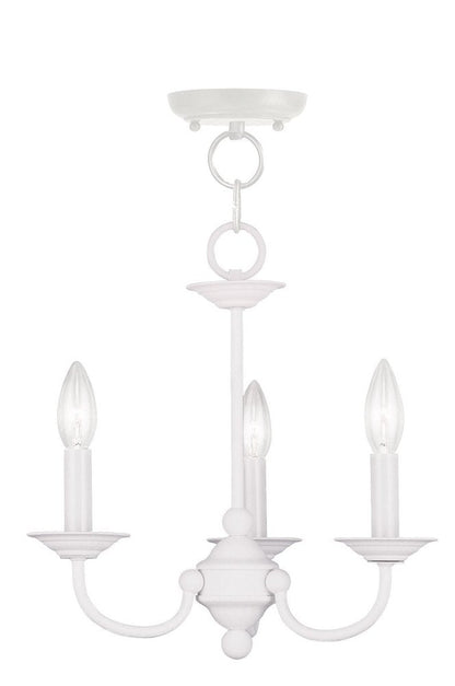 White Three Light Metal Dimmable Chandelier With Shades HomeRoots