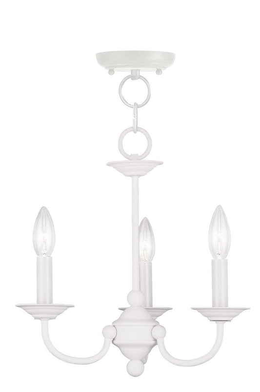 White Three Light Metal Dimmable Chandelier With Shades HomeRoots
