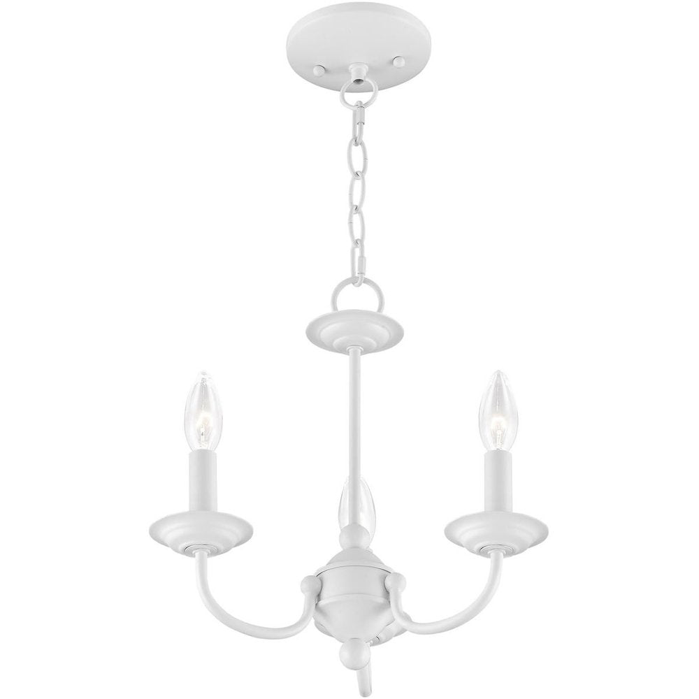 White Three Light Metal Dimmable Chandelier With Shades HomeRoots