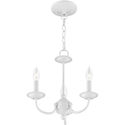 White Three Light Metal Dimmable Chandelier With Shades HomeRoots