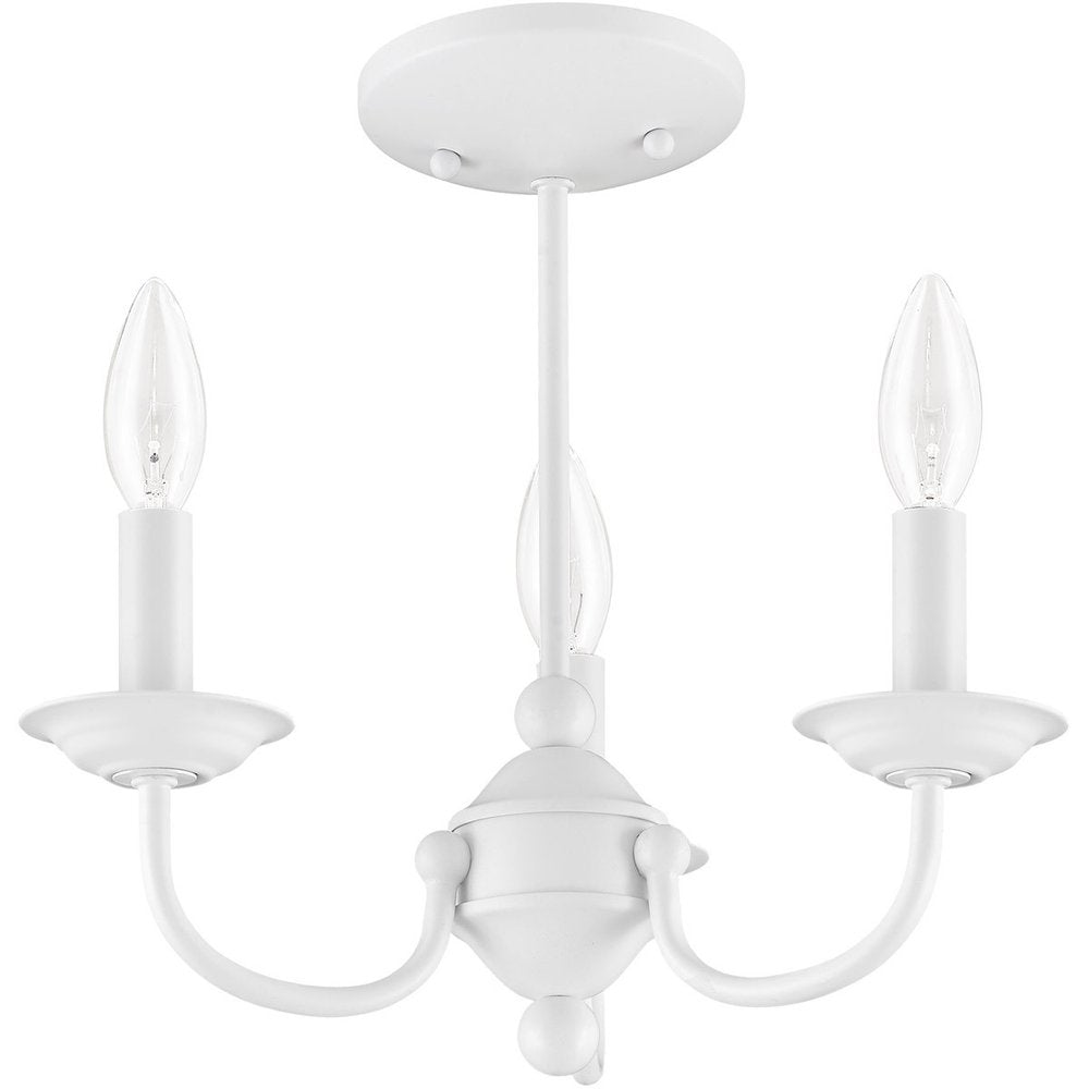 White Three Light Metal Dimmable Chandelier With Shades HomeRoots