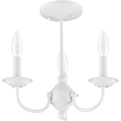 White Three Light Metal Dimmable Chandelier With Shades HomeRoots