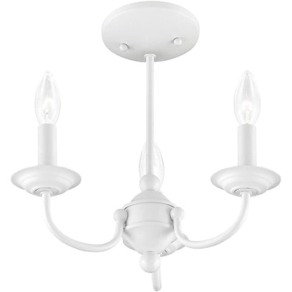 White Three Light Metal Dimmable Chandelier With Shades HomeRoots