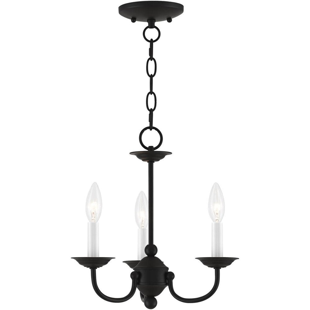 Black Three Light Metal Dimmable Chandelier With Shades HomeRoots