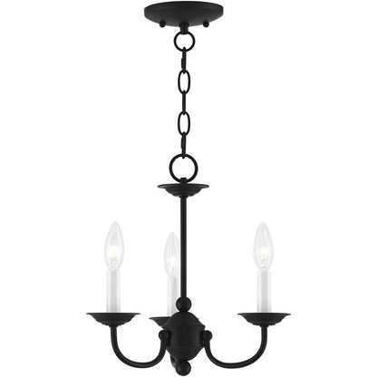 Black Three Light Metal Dimmable Chandelier With Shades HomeRoots