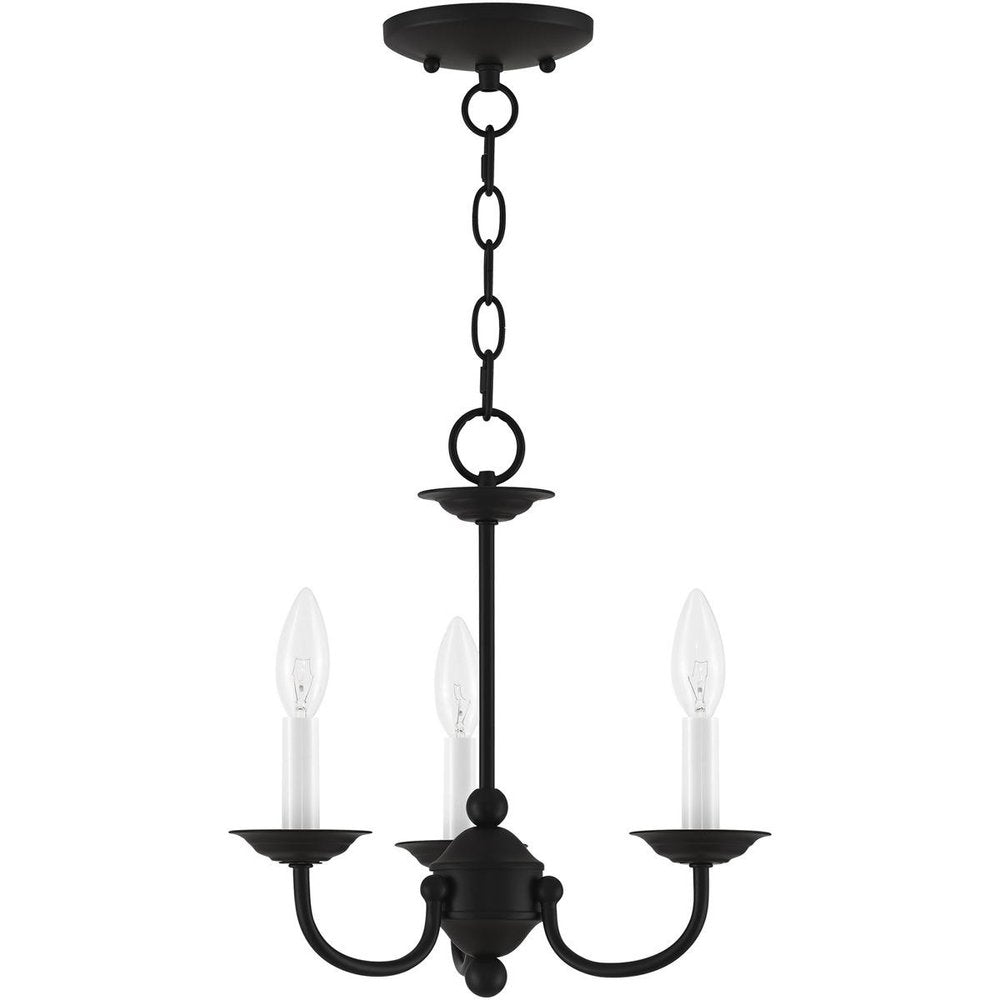 Black Three Light Metal Dimmable Chandelier With Shades HomeRoots