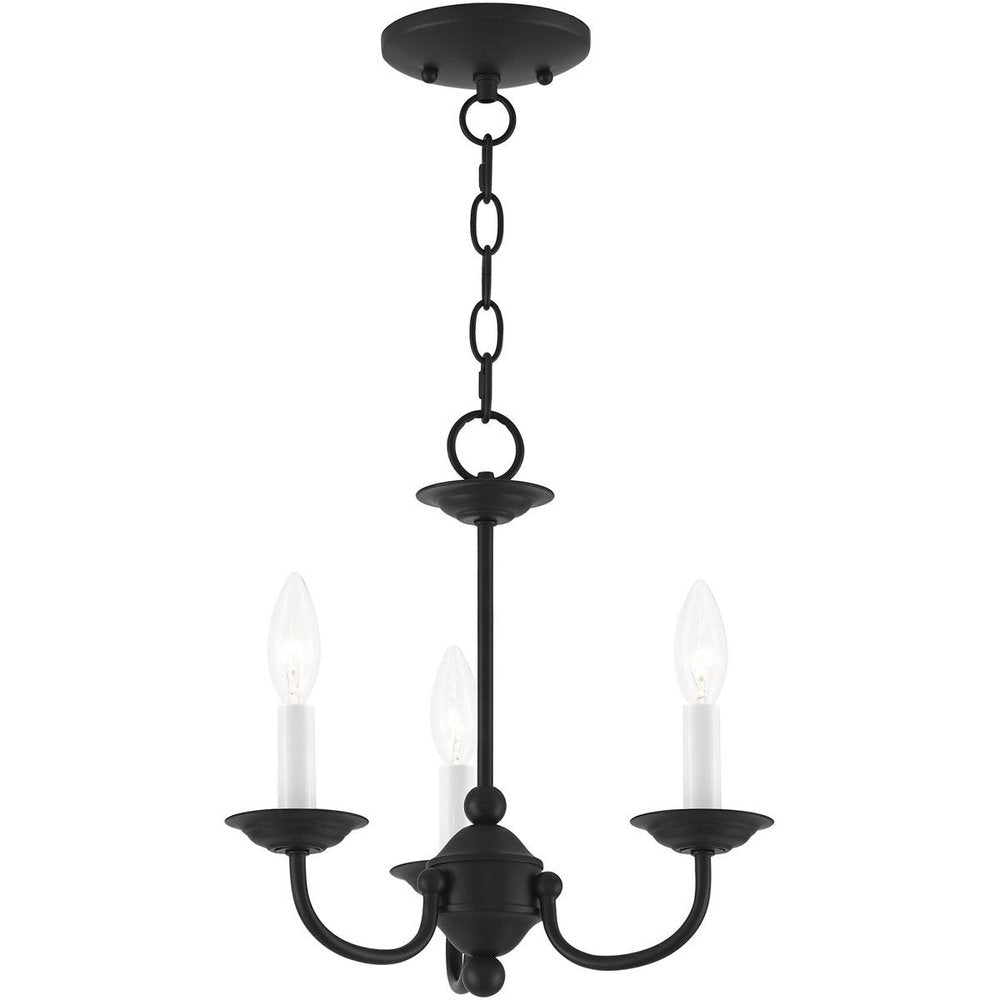 Black Three Light Metal Dimmable Chandelier With Shades HomeRoots