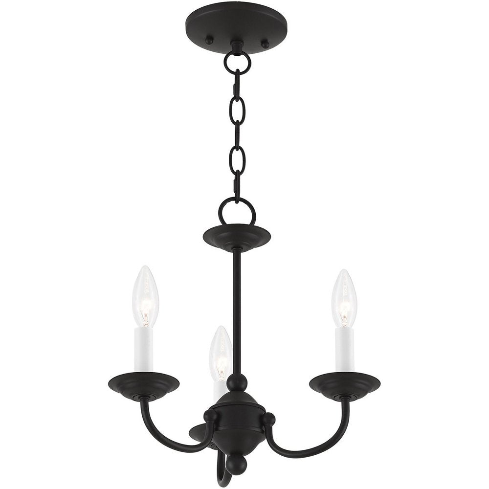 Black Three Light Metal Dimmable Chandelier With Shades HomeRoots
