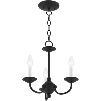 Black Three Light Metal Dimmable Chandelier With Shades HomeRoots