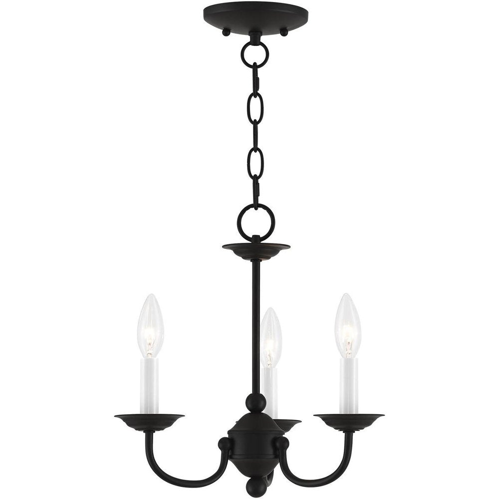 Black Three Light Metal Dimmable Chandelier With Shades HomeRoots