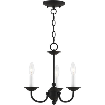 Black Three Light Metal Dimmable Chandelier With Shades HomeRoots