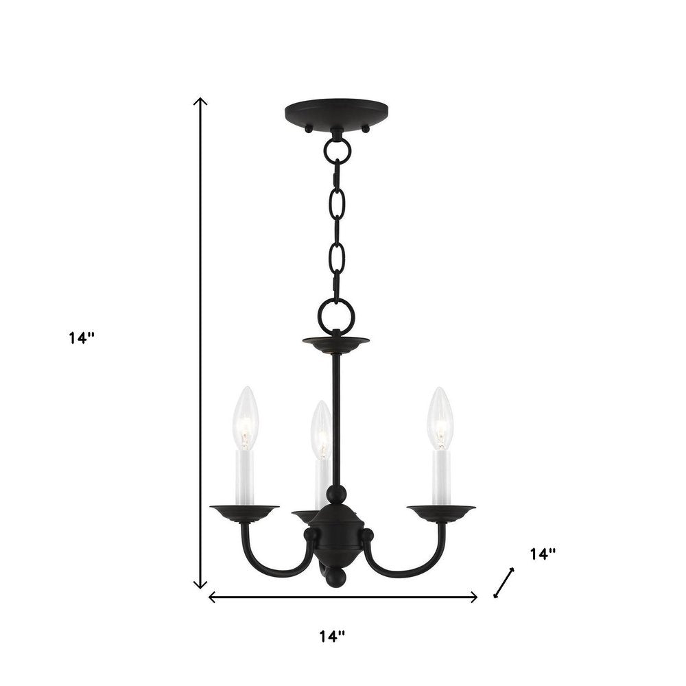 Black Three Light Metal Dimmable Chandelier With Shades HomeRoots