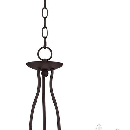 Bronze Five Light Metal Dimmable Chandelier With Shades HomeRoots