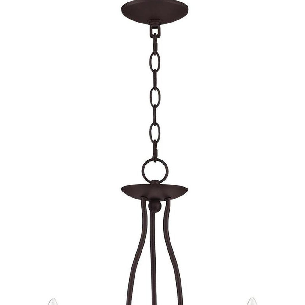 Bronze Five Light Metal Dimmable Chandelier With Shades HomeRoots