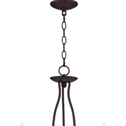 Bronze Five Light Metal Dimmable Chandelier With Shades HomeRoots