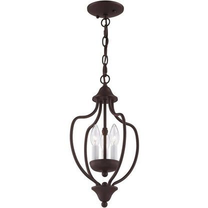 Bronze Three Light Metal Dimmable Chandelier With Shades HomeRoots