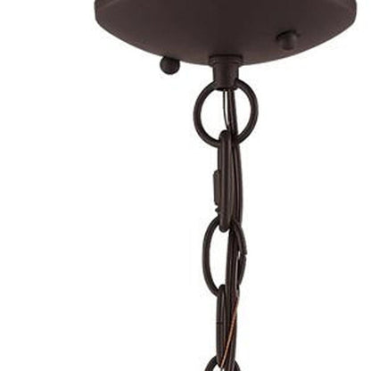 Bronze Three Light Metal Dimmable Chandelier With Shades HomeRoots