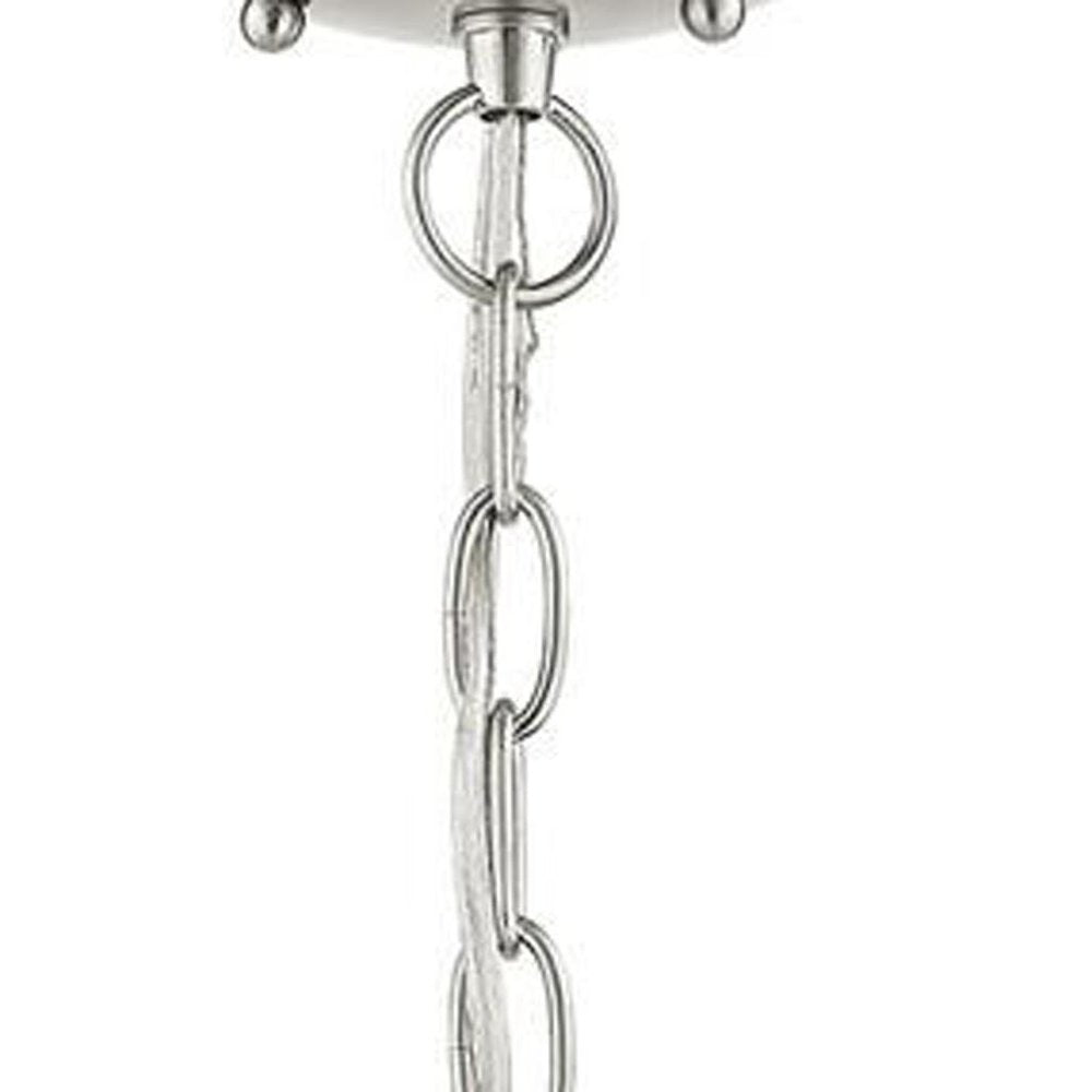 Nickel Three Light Metal Dimmable Chandelier With Shades HomeRoots