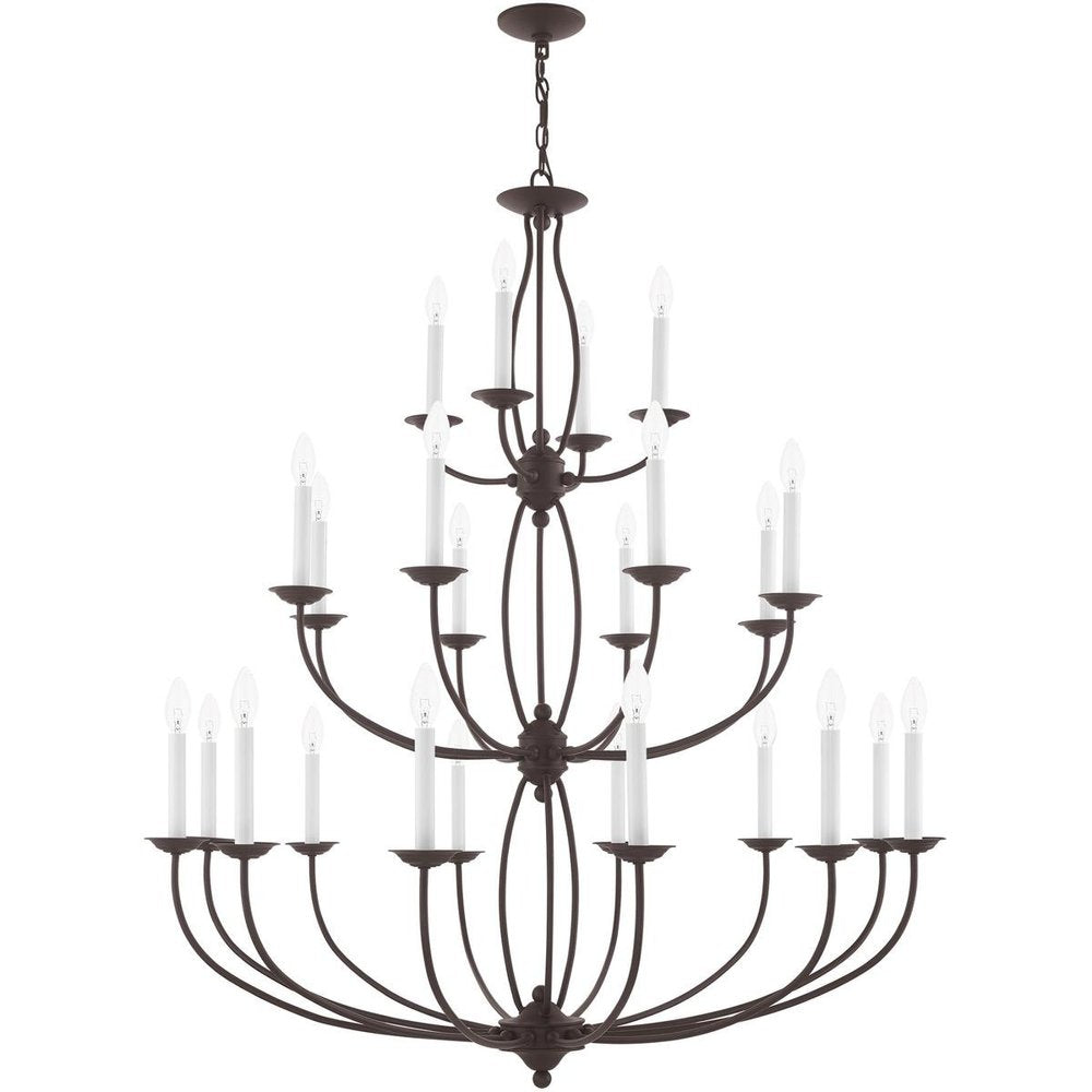 Bronze Multi Light Metal Dimmable Chandelier With Shades HomeRoots