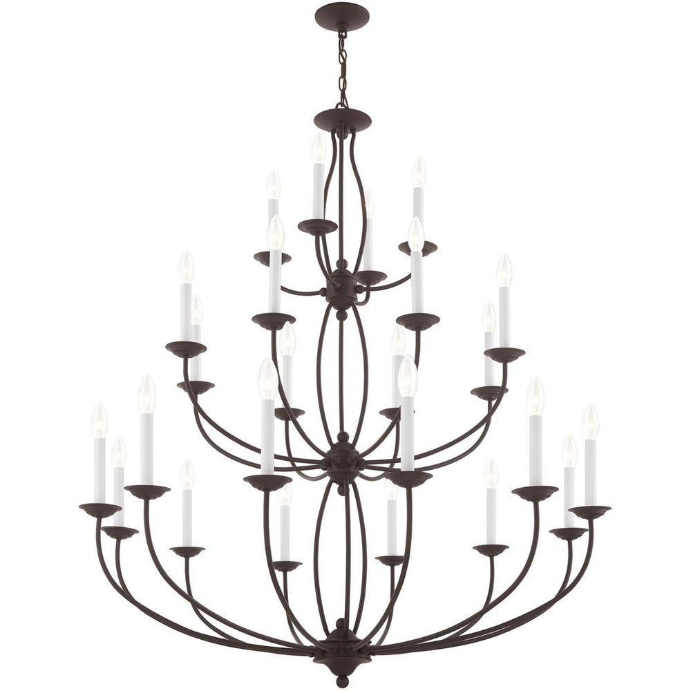 Bronze Multi Light Metal Dimmable Chandelier With Shades HomeRoots