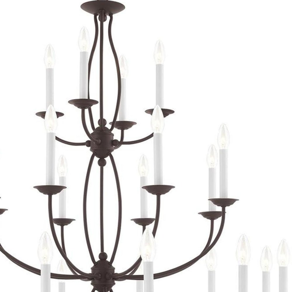 Bronze Multi Light Metal Dimmable Chandelier With Shades HomeRoots