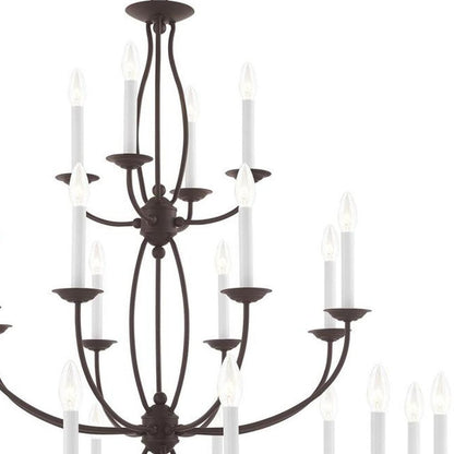 Bronze Multi Light Metal Dimmable Chandelier With Shades HomeRoots