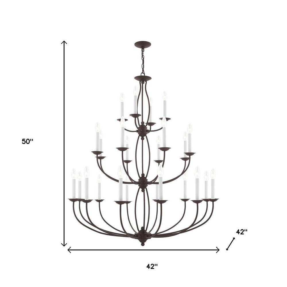Bronze Multi Light Metal Dimmable Chandelier With Shades HomeRoots