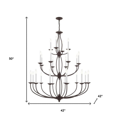 Bronze Multi Light Metal Dimmable Chandelier With Shades HomeRoots