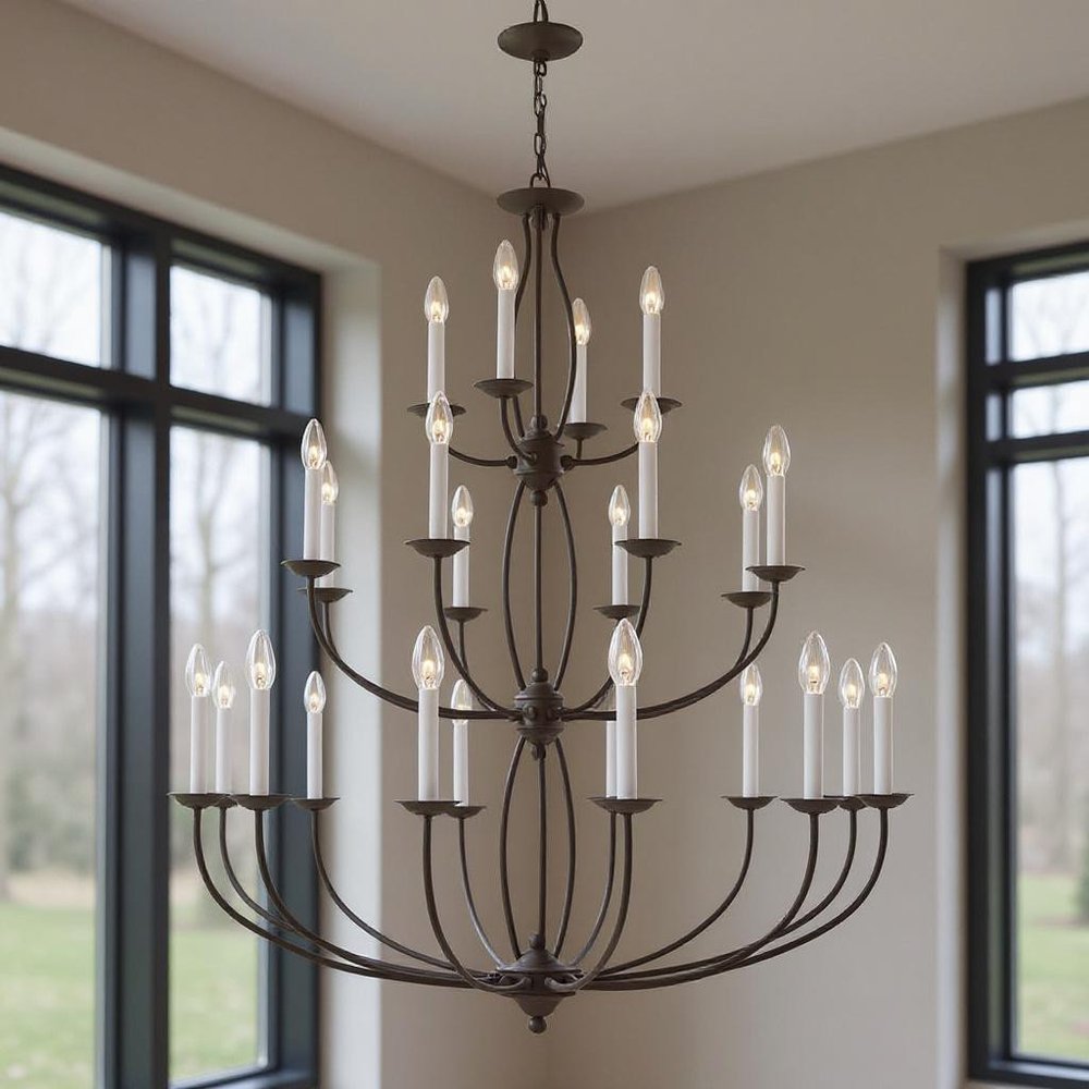 Bronze Multi Light Metal Dimmable Chandelier With Shades HomeRoots
