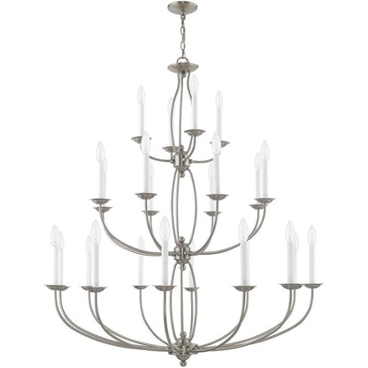 Nickel Multi Light Metal Dimmable Chandelier With Shades HomeRoots
