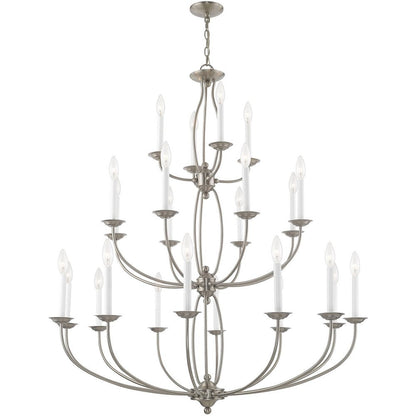 Nickel Multi Light Metal Dimmable Chandelier With Shades HomeRoots