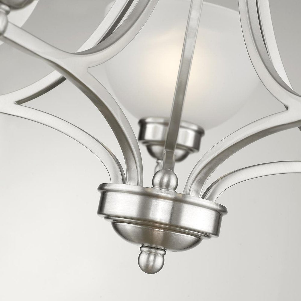 Nickel Five Light Metal Dimmable Chandelier With Shades HomeRoots