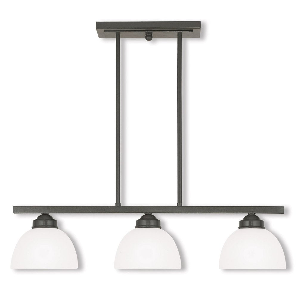 Bronze Three Light Metal Dimmable Chandelier With Shades HomeRoots